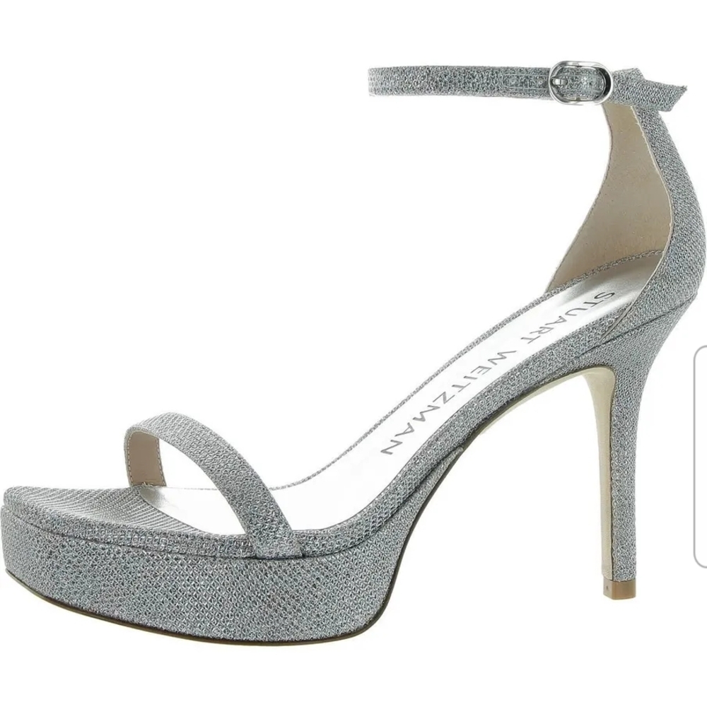 Stuart Weitzman Glittering Silver Heels